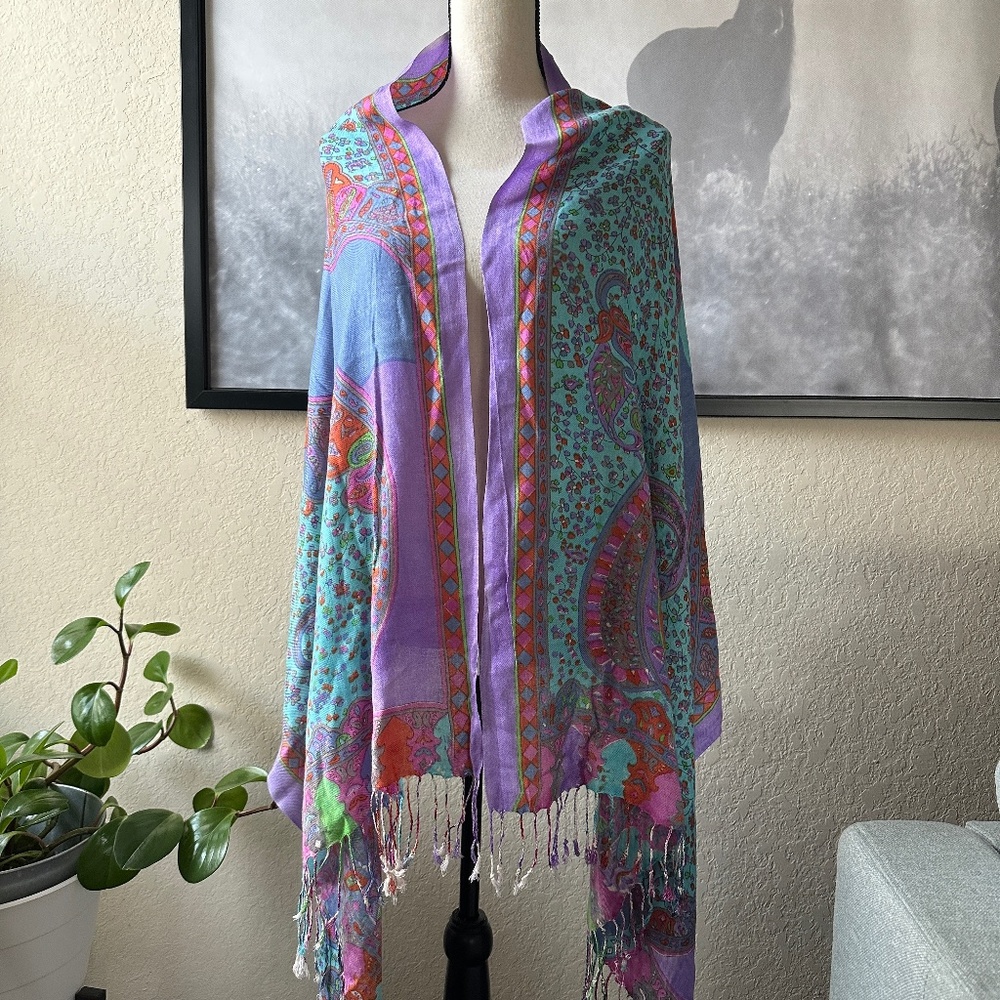 Bindya New York Pastel Paisley Scarf
